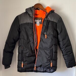 Champion Jacket with Black and Orange Accents
